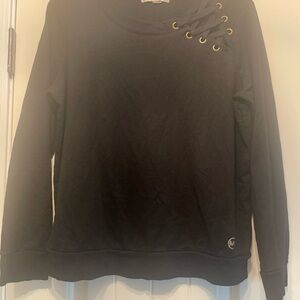 MICHAEL Michael Kors Black Lace-Up Sweatshirt